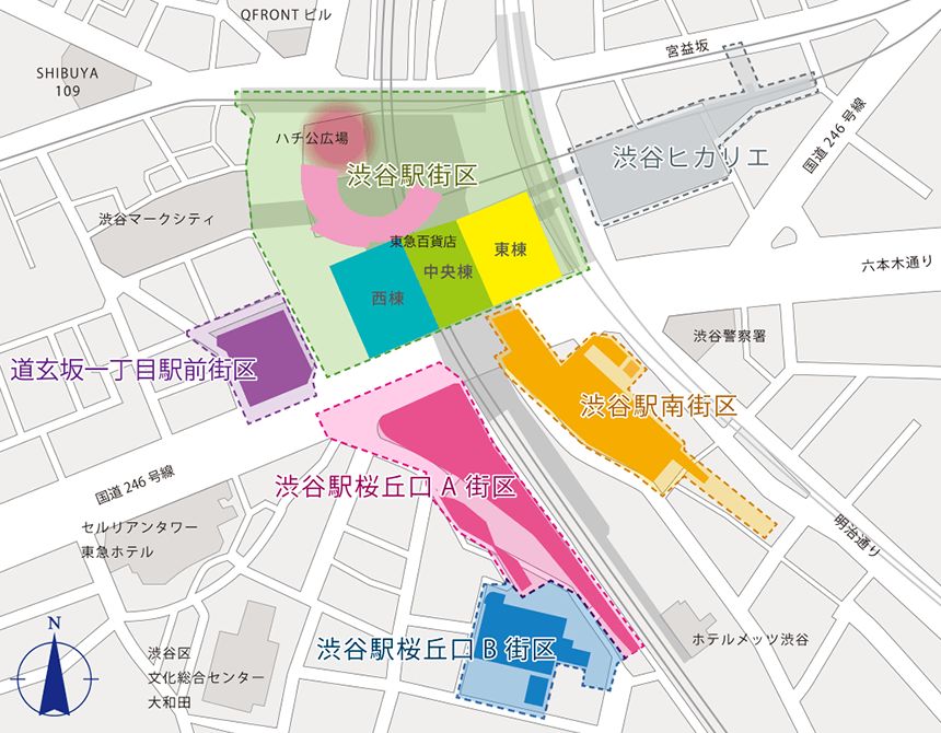 渋谷駅前再開発エリア概念図